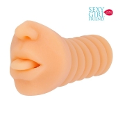 Телесный мастурбатор-ротик с высунутым язычком - Bior toys - в Муроме купить с доставкой