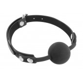 Черный силиконовый кляп-шарик на ремешках - Fetish Tentation - купить с доставкой в Муроме