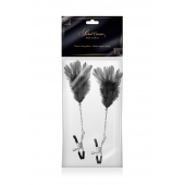 Зажимы для сосков с черными перьями Sweet Caress Feather Nipple Clumps - Sweet Caress - купить с доставкой в Муроме