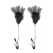 Зажимы для сосков с черными перьями Sweet Caress Feather Nipple Clumps - Sweet Caress - купить с доставкой в Муроме