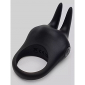 Черное эрекционное виброкольцо Sensation Rechargeable Vibrating Rabbit Love Ring - Fifty Shades of Grey - в Муроме купить с доставкой