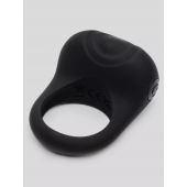Черное эрекционное виброкольцо Sensation Rechargeable Vibrating Love Ring - Fifty Shades of Grey - в Муроме купить с доставкой