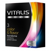 Цветные ароматизированные презервативы VITALIS PREMIUM color   flavor - 3 шт. - Vitalis - купить с доставкой в Муроме