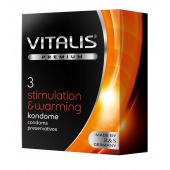 Презервативы VITALIS PREMIUM stimulation   warming с согревающим эффектом - 3 шт. - Vitalis - купить с доставкой в Муроме