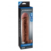 Коричневая насадка с кольцом Perfect 2 Extension with Ball Strap - 19 см. - Pipedream - в Муроме купить с доставкой