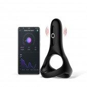 Черное виброкольцо Magic Motion Rise с подхватом мошонки - Magic Motion - в Муроме купить с доставкой