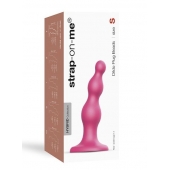 Розовая насадка Strap-On-Me Dildo Plug Beads size S - Strap-on-me - купить с доставкой в Муроме