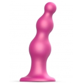 Розовая насадка Strap-On-Me Dildo Plug Beads size S - Strap-on-me - купить с доставкой в Муроме