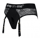 Черные трусики для насадок Diva Lingerie Harness - size S - Strap-on-me - купить с доставкой в Муроме