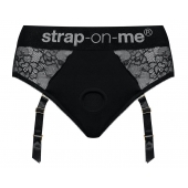 Черные трусики для насадок Diva Lingerie Harness - size S - Strap-on-me - купить с доставкой в Муроме