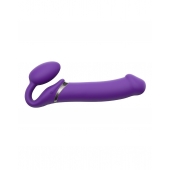 Фиолетовый безремневой вибрострапон Silicone Bendable Strap-On - size XL - Strap-on-me - купить с доставкой в Муроме