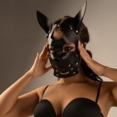 Черная маска  Собака  с ушками - Crazy Handmade - купить с доставкой в Муроме