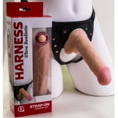 Страпон Harness из двух предметов: регулируемые трусики и насадка-фаллос - 17,5 см. - LOVETOY (А-Полимер) - купить с доставкой в Муроме