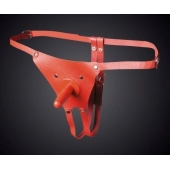 Красные кожаные универсальные трусики со штырьком для насадок - Sitabella - купить с доставкой в Муроме