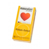 Презервативы с колечками и пупырышками Masculan Ribbed+Dotted - 10 шт. - Masculan - купить с доставкой в Муроме