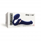 Синий безремневой страпон Multi Orgasm Size S с клиторальной стимуляцией - Strap-on-me - купить с доставкой в Муроме