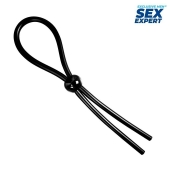 Черное силиконовое лассо с шариком для утяжки - Sex Expert - в Муроме купить с доставкой