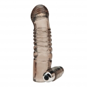 Дымчатая насадка на пенис с вибрацией  Vibrating Penis Enhancing Sleeve Extension - 13,3 см. - BlueLine - в Муроме купить с доставкой