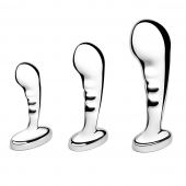 Набор из 3 стальных стимуляторов простаты Stainless Steel P-spot Training Set - b-Vibe - в Муроме купить с доставкой