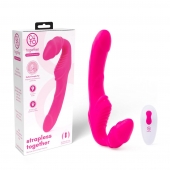 Розовый безремневой страпон на радиоуправлении Strapless Together - 22 см. - Together Toy - купить с доставкой в Муроме