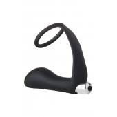 Черное эрекционное кольцо с вибропробкой Vibrating Anal Plug With Cockring - Dream Toys - в Муроме купить с доставкой