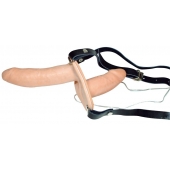 Телесный женский страпон с вагинальной пробкой Strap-On Duo - 15 см. - Orion - купить с доставкой в Муроме