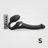 Черный безремневой страпон Multi Orgasm Size S с клиторальной стимуляцией - Strap-on-me - купить с доставкой в Муроме