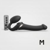 Черный безремневой страпон Multi Orgasm Size M с клиторальной стимуляцией - Strap-on-me - купить с доставкой в Муроме
