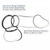 Набор из трех черных эрекционных колец Silicone 3-Ring Stamina Set - Pipedream - в Муроме купить с доставкой