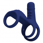 Синяя вибронасадка на пенис Vibrating Penis Sling - Baile - в Муроме купить с доставкой