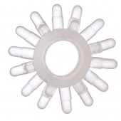 Прозрачное гелевое эрекционное кольцо с шипиками - Toyfa Basic - в Муроме купить с доставкой