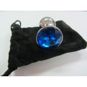 Анальное украшение BUTT PLUG  Small с синим кристаллом - 7 см. - Anal Jewelry Plug - купить с доставкой в Муроме