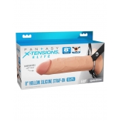 Полый страпон на ремнях 8’’ Hollow Silicone Strap-on - Pipedream - купить с доставкой в Муроме