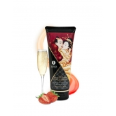 Массажный крем для тела с ароматом клубники и шампанского Sparkling Strawberry Wine - 200 мл. - Shunga - купить с доставкой в Муроме