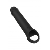 Черная насадка-удлинитель с вибрацией Vibrating Extender With Remote - Dream Toys - в Муроме купить с доставкой