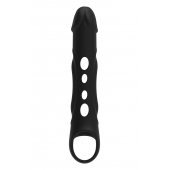 Черная насадка-удлинитель Vibrating Extender With Remote с вибрацией - Dream Toys - в Муроме купить с доставкой