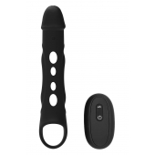 Черная насадка-удлинитель Vibrating Extender With Remote с вибрацией - Dream Toys - в Муроме купить с доставкой
