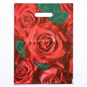 Пакет с цветочным принтом и вырубной ручкой (30х40 см) - Сима-Ленд - купить с доставкой в Муроме