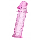 Розовая насадка фаллической формы - 12,5 см. - A-toys - в Муроме купить с доставкой