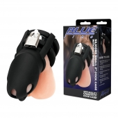 Черная клетка для пениса Silicone Small 2 in Cock Cage With Ball Divider - BlueLine - купить с доставкой в Муроме
