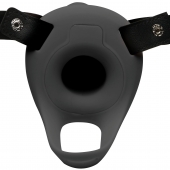 Черный полый страпон с вибрацией 2’’ Erection 28X Smooth Vibrating Silicone Penis Sheath - XR Brands - купить с доставкой в Муроме
