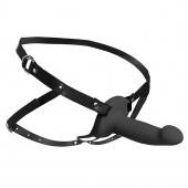 Черный полый страпон с вибрацией 2’’ Erection 28X Smooth Vibrating Silicone Penis Sheath - XR Brands - купить с доставкой в Муроме