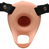 Телесный полый страпон 2  Erection 28X Smooth Vibrating Silicone Penis Sheath - 16 см. - XR Brands - купить с доставкой в Муроме