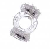 Прозрачное виброкольцо с двумя вибропульками - Toyfa Basic - в Муроме купить с доставкой