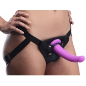 Лиловый поясной страпон Navigator Silicone G-Spot Dildo with Harness - 17,8 см. - XR Brands - купить с доставкой в Муроме