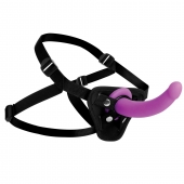Лиловый поясной страпон Navigator Silicone G-Spot Dildo with Harness - 17,8 см. - XR Brands - купить с доставкой в Муроме