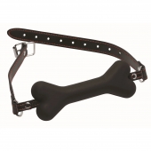 Черный кляп в форме косточки Hound Adjustable Dog Bone Gag - XR Brands - купить с доставкой в Муроме