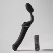 Черный безремневой вибрострапон Strap-On-Me Multi Orgasm Size XL - Strap-on-me - купить с доставкой в Муроме