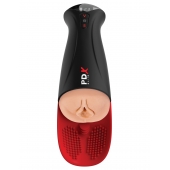 Телесный мастурбатор-вагина в черной колбе с вибрацией Fuck-O-Matic Pro XL - Pipedream - в Муроме купить с доставкой