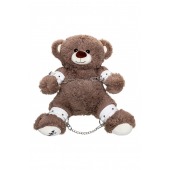 Бондажный набор: бурый мишка с белыми оковами и наручниками - Pecado - купить с доставкой в Муроме